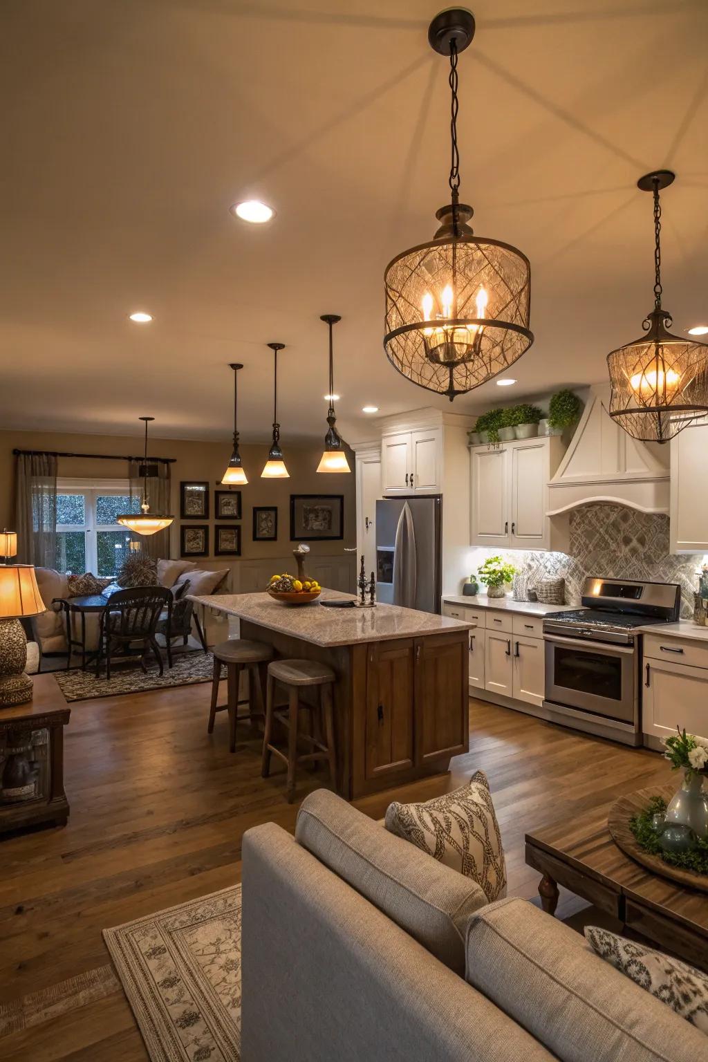 Illumination sets the mood and marks spaces.