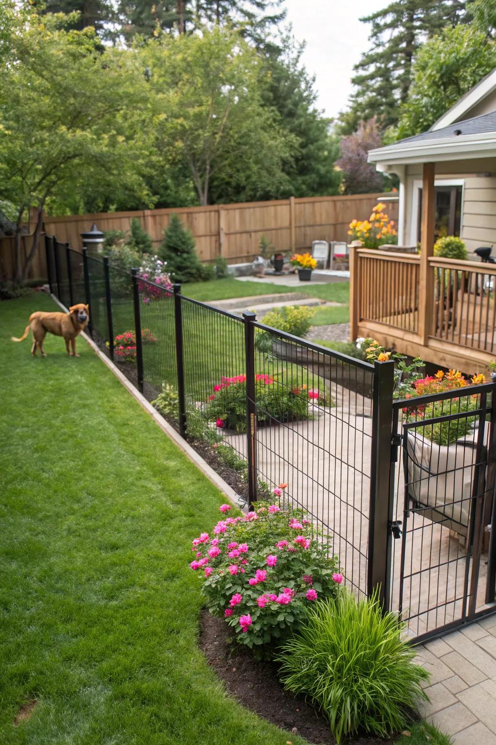 Protective fencing that elevates the comprehensive design of the backyard.