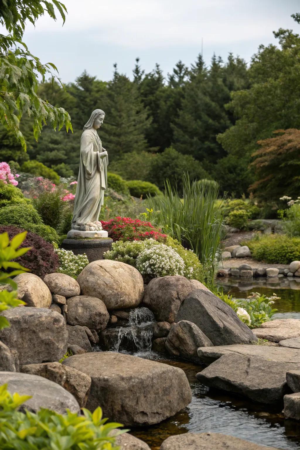 Highlight garden elements with strategic pebble stone accents.