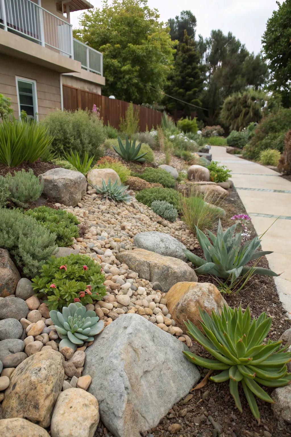 Rock gardens demand scant upkeep and enrich with natural loveliness.
