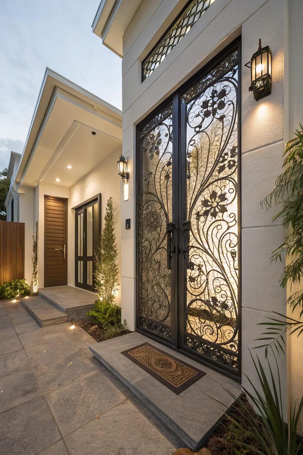 Artistic laser-cut gate design