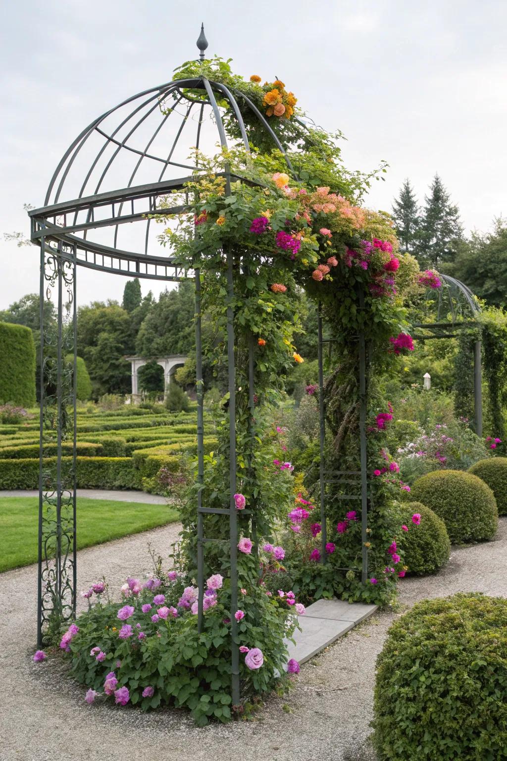 Metal trellises offer support and style.