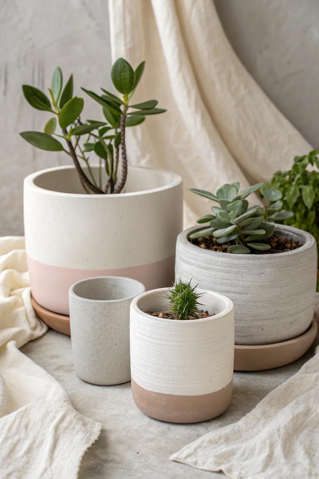 Elevate your space with the art of minimalist ceramic planters. 🌿✨ #ScandiBohoStyle