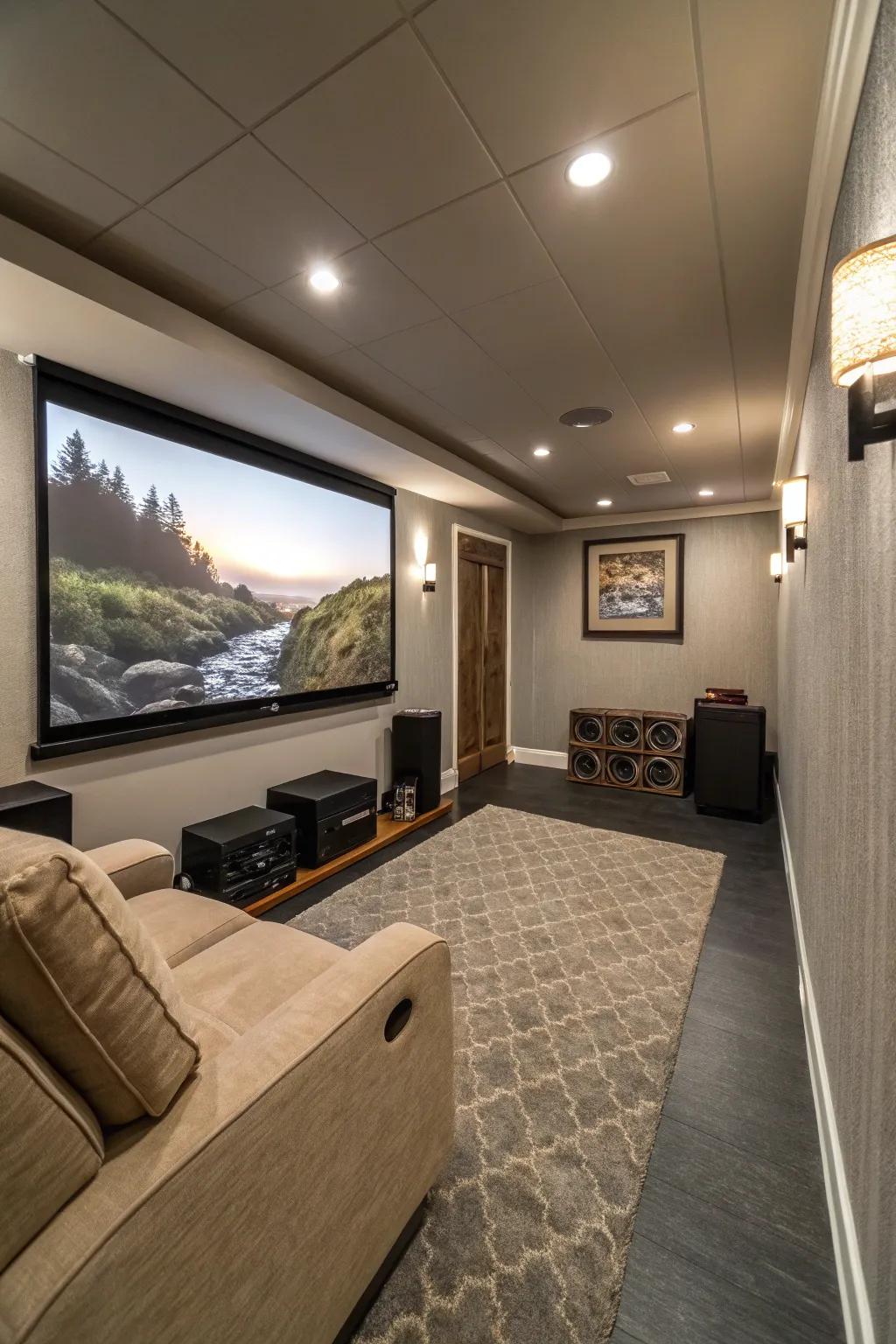 Wall-mounted screens provide more space and better sightlines.