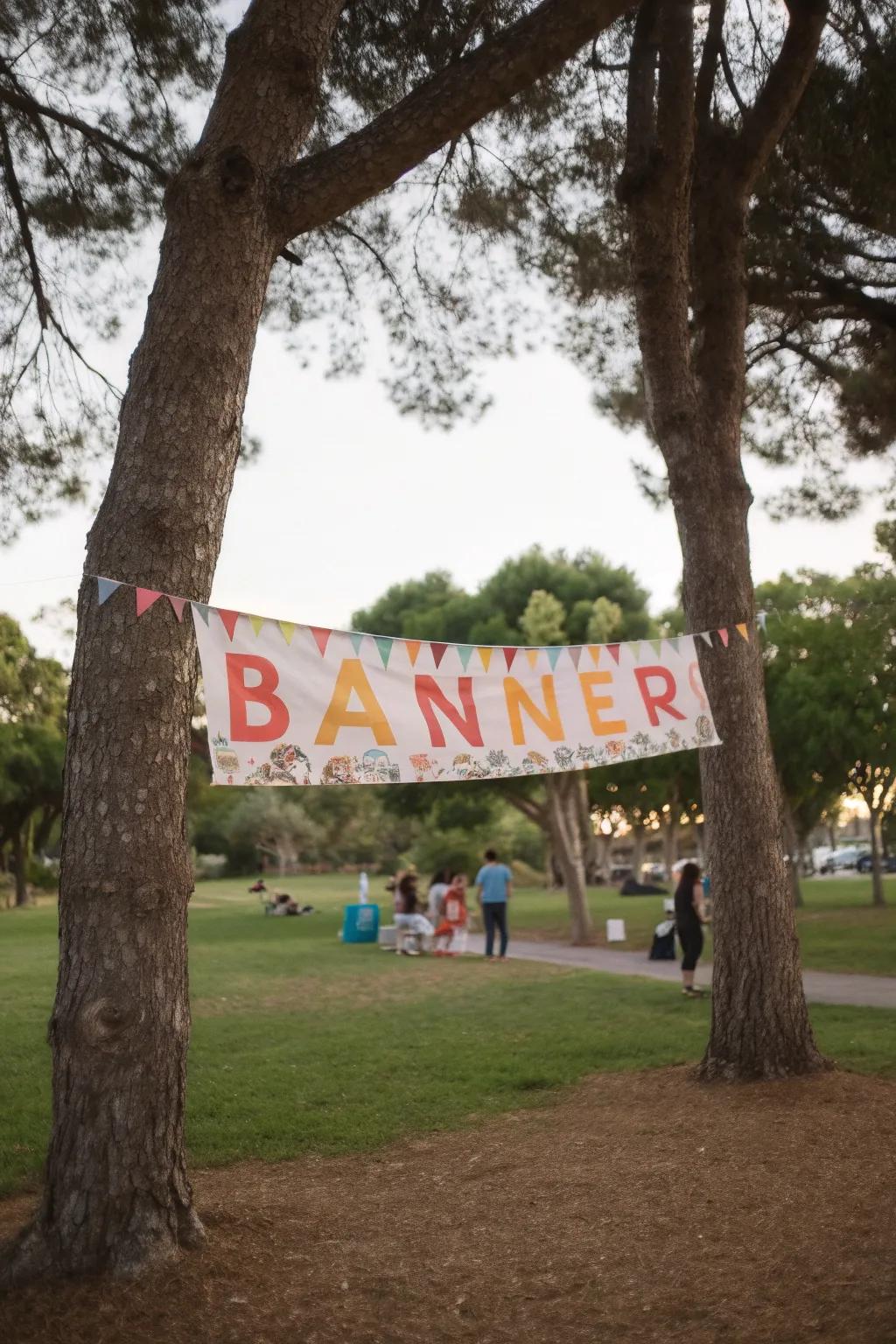 Personalized streamers contribute a celebratory accent to park festivities.