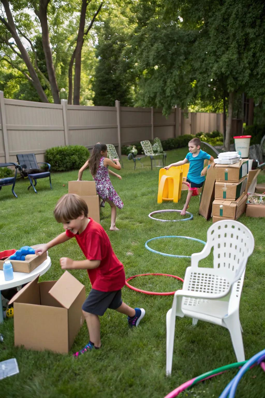 Engage in physical fun with a DIY obstacle course.