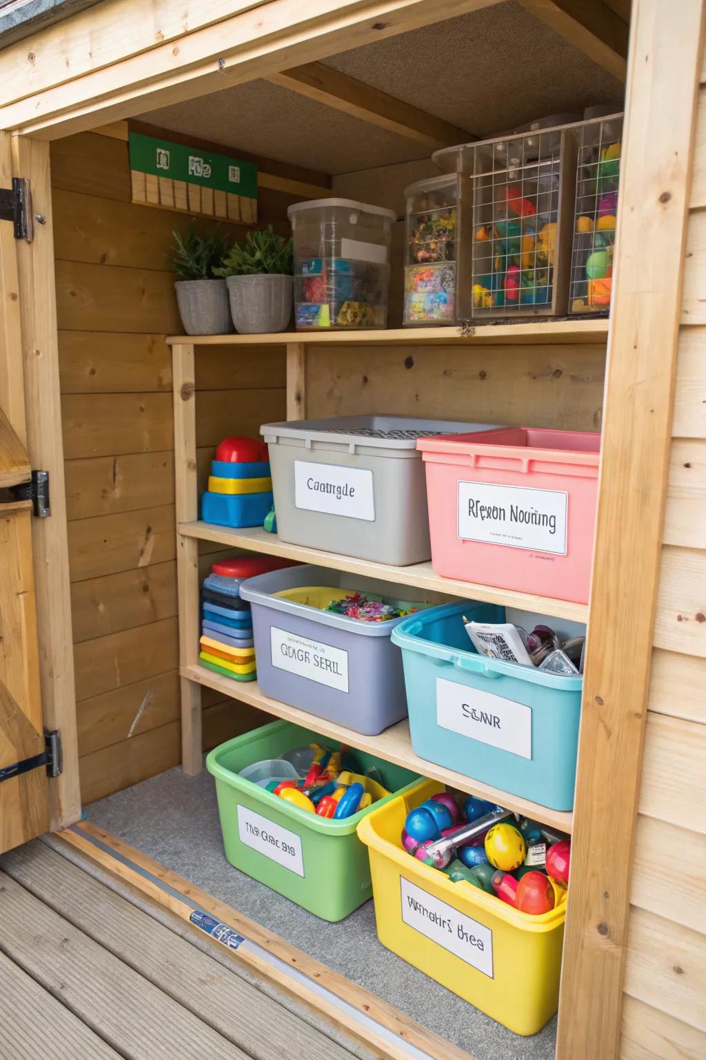 Labels make it easy for kids to find and return their toys.