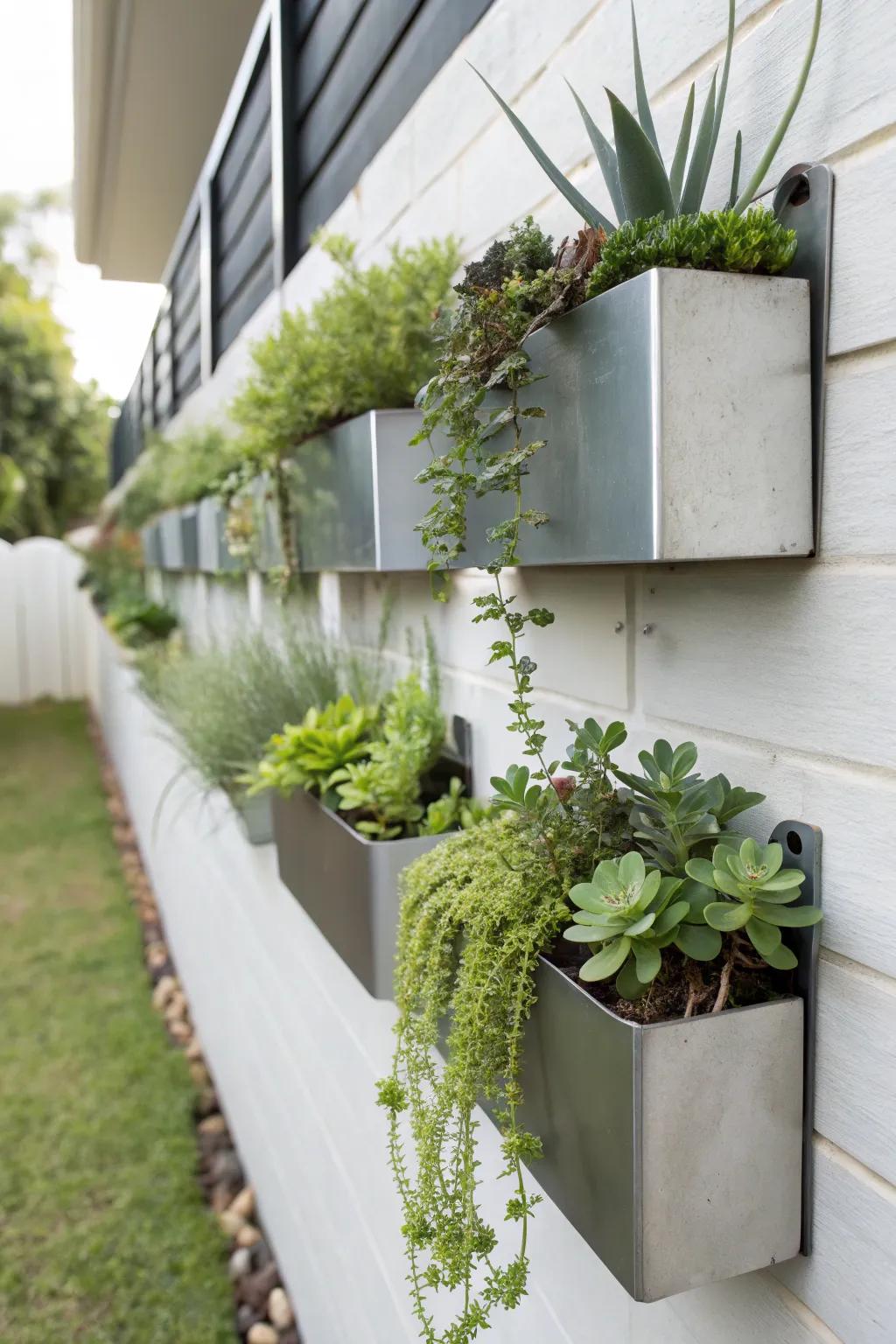 Permit your plants to excel with minimalist metal pots.