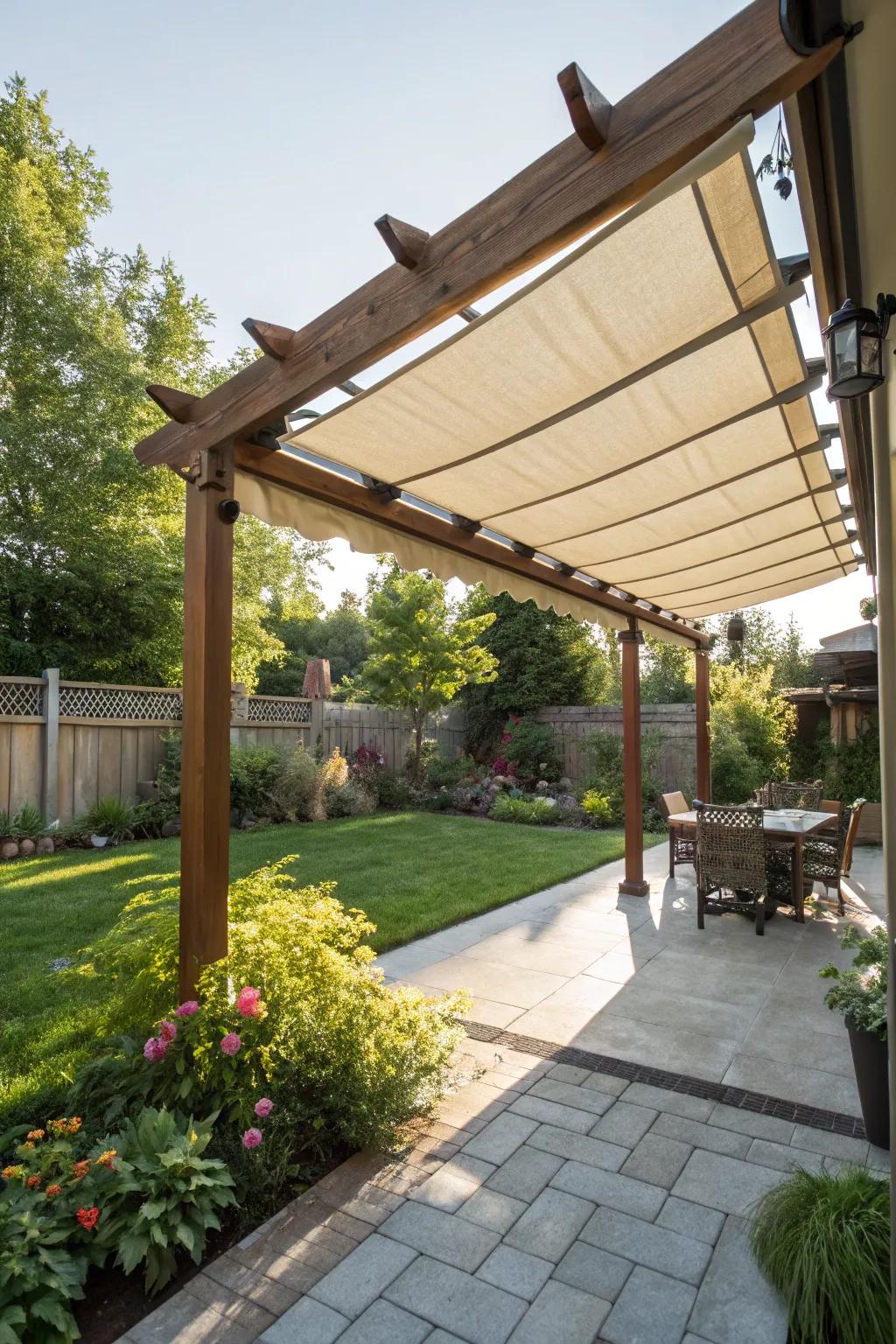 A retractable awning offers flexibility for your shade area.