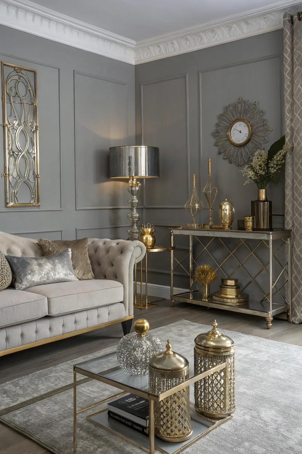 Metallics introduce a hint of luxury.