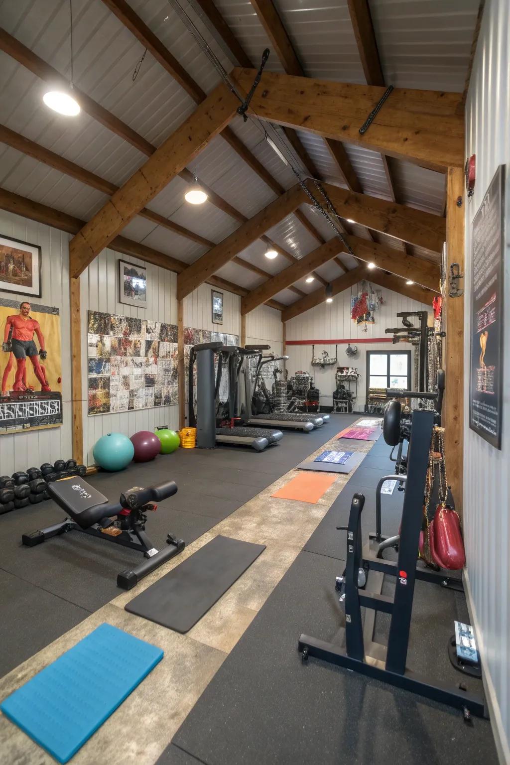 Stay healthy thanks to your personal pole barn gym.