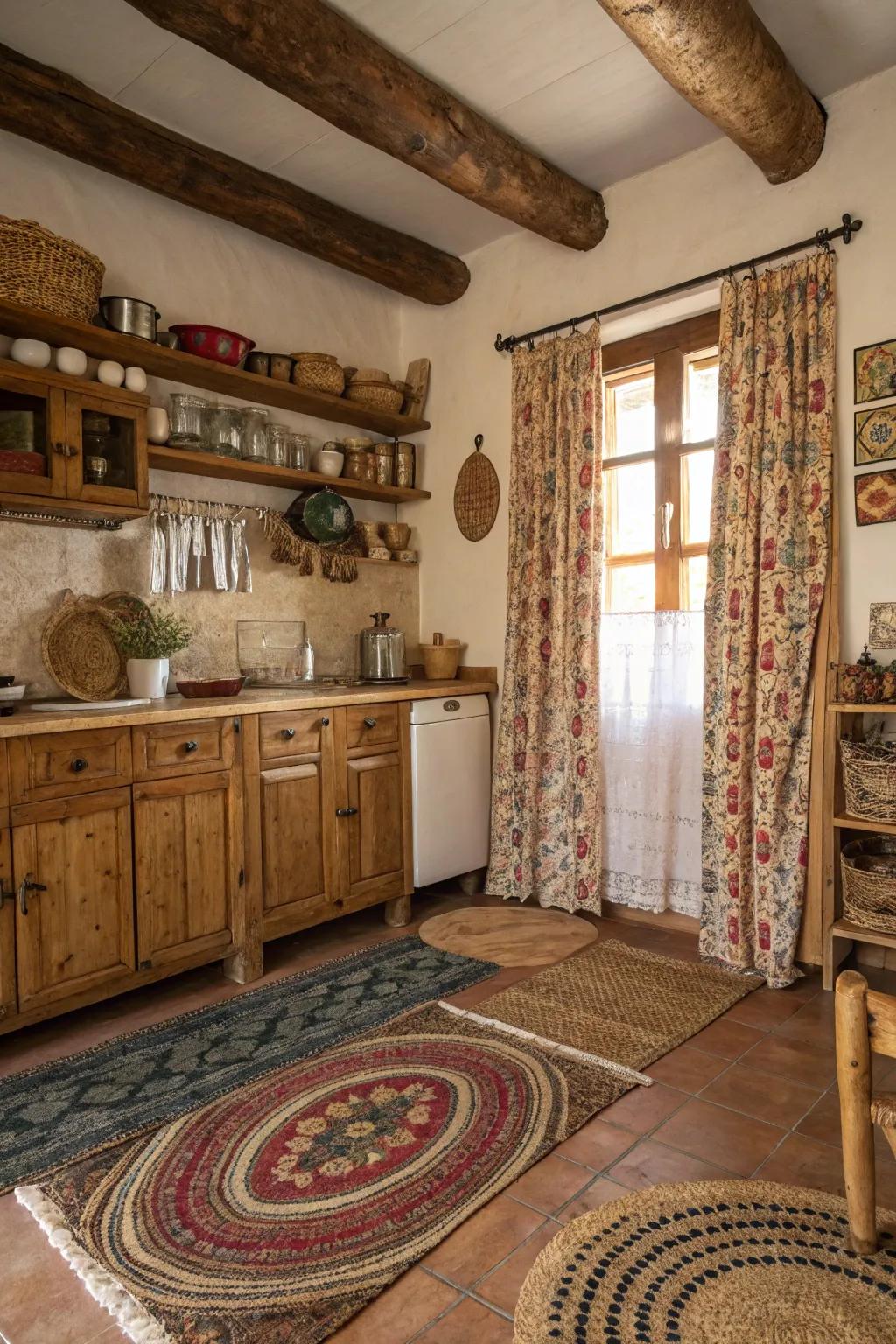 Layered textures create a rich and welcoming atmosphere.