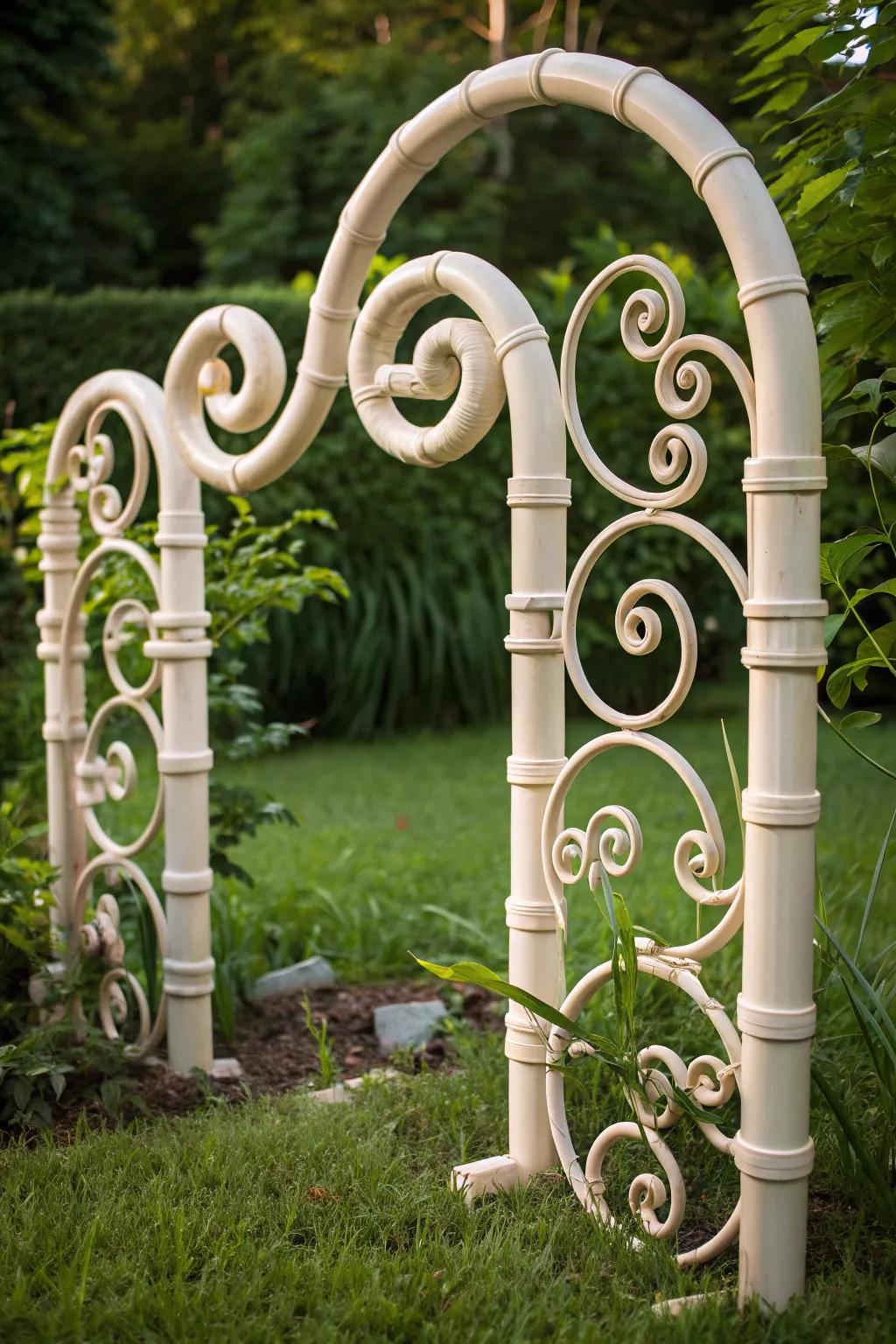 Transform your garden with this artistic PVC pipe divider—where craftsmanship meets nature.