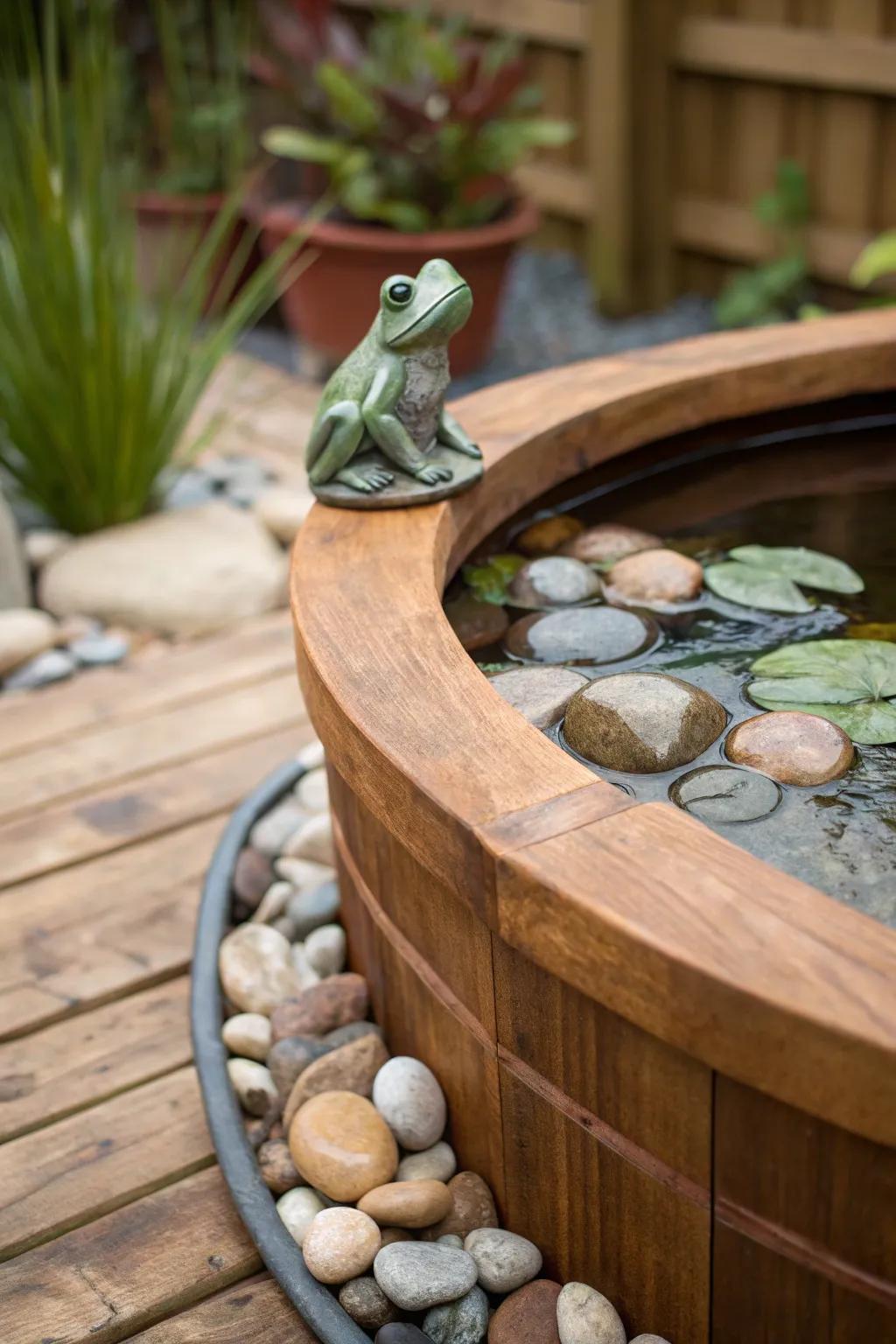 Incorporate unique and captivating features to add identity to your pond.