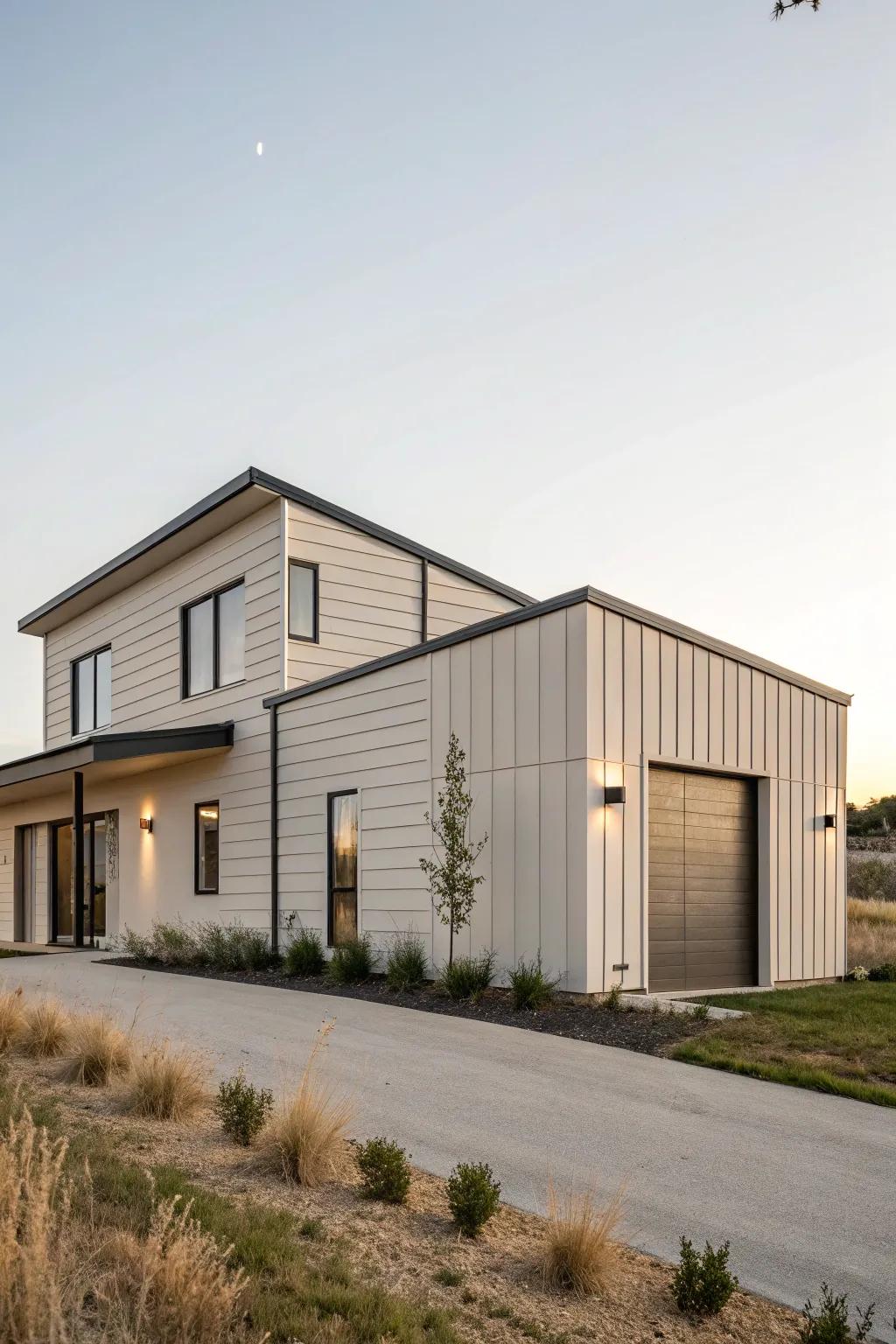 A contemporary simple aesthetic for a streamlined ranch house design.