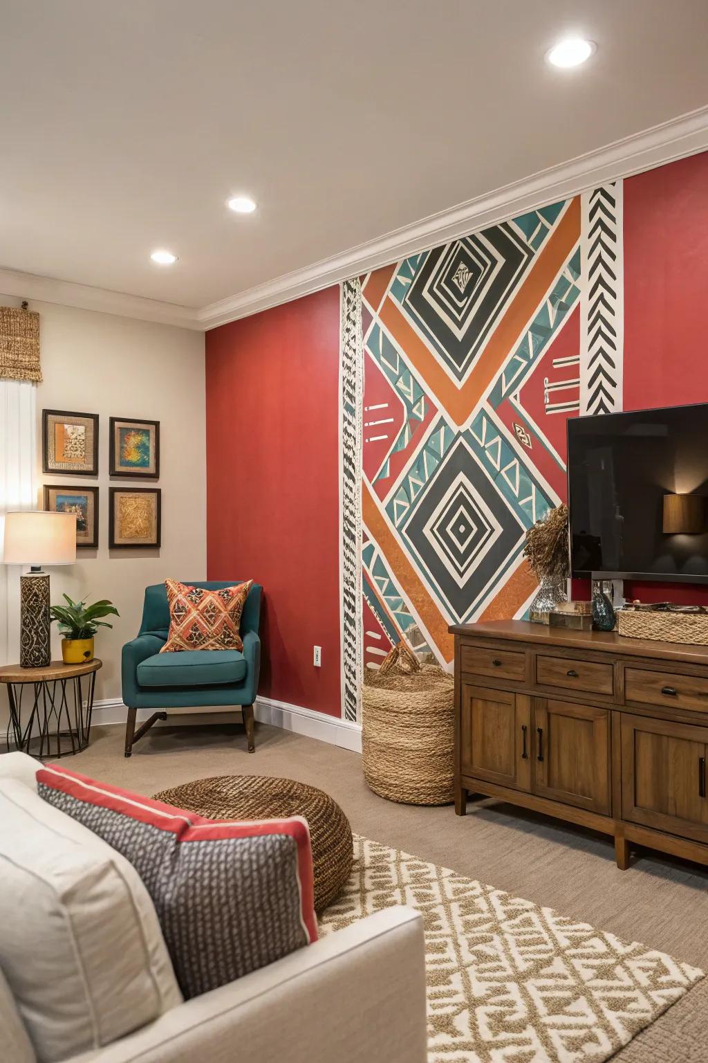 A mesmerizing statement wall that transforms the space.