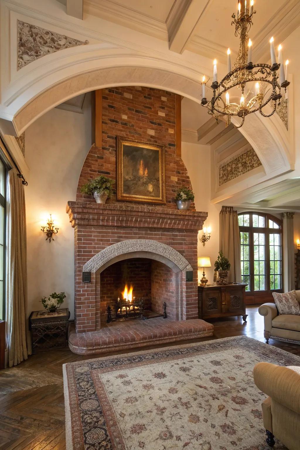 Arched designs add a vintage touch to any fireplace.