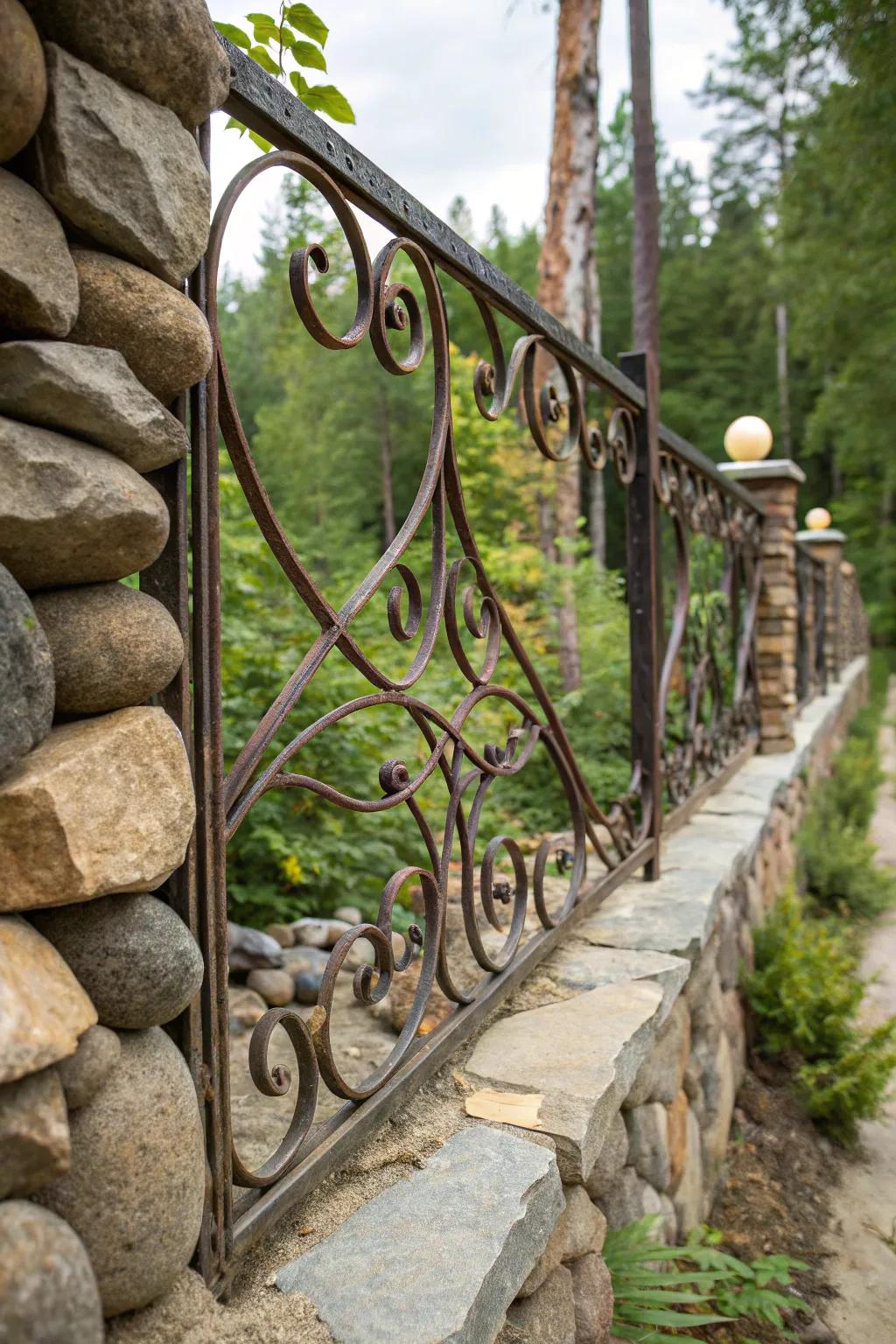 Discover the art of mixed material magic with this stone and metal masterpiece.