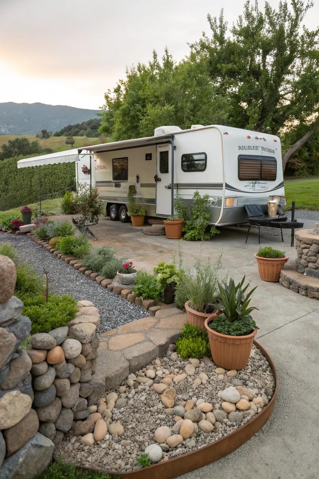 Nature integration carries balance to your RV setting.