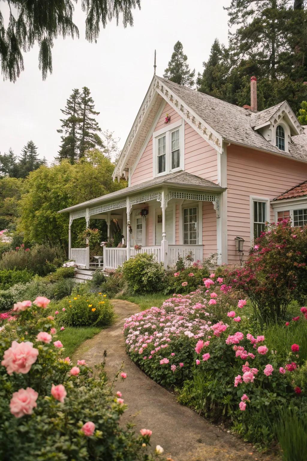 Charming pastel siding for a whimsical and inviting home.