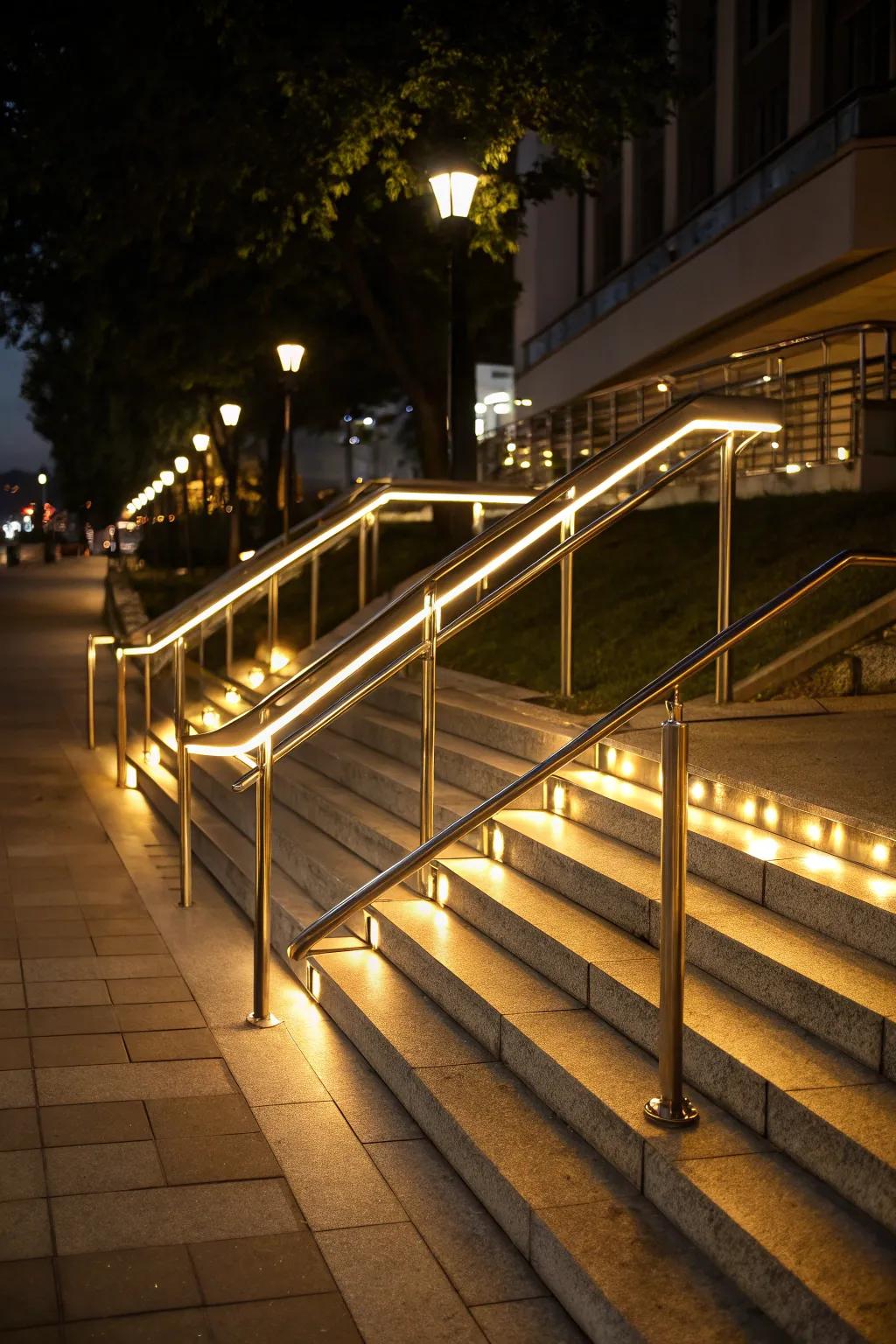 Illuminate your steps with stylish and safe handrails.