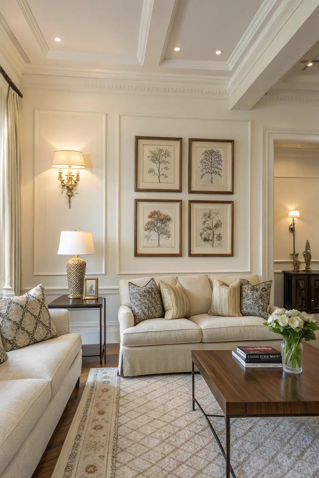 Simple artwork adds personality without overwhelming the space.