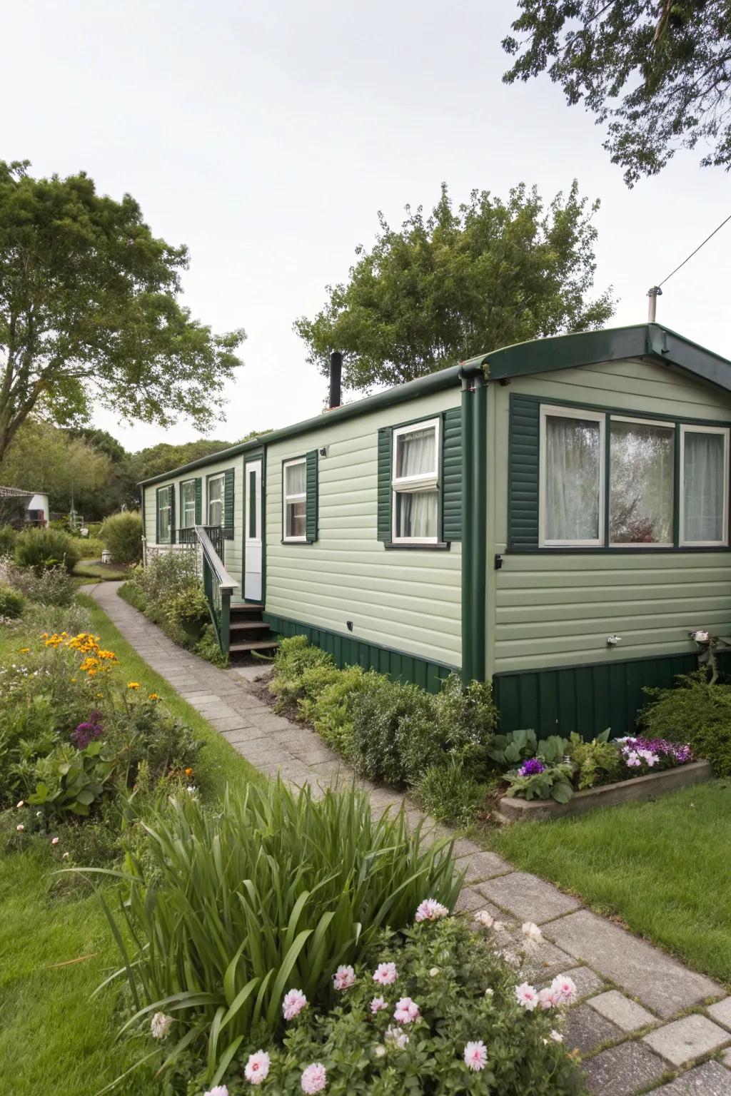 Nature-inspired greens deliver a soothing, unified exterior.