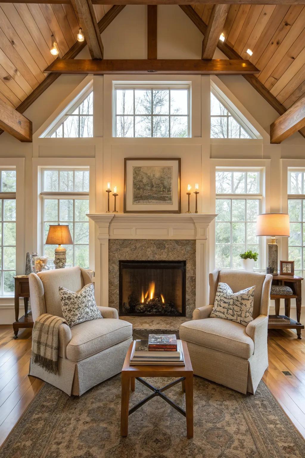 Symmetry creates a balanced and pleasing aesthetic in living rooms.