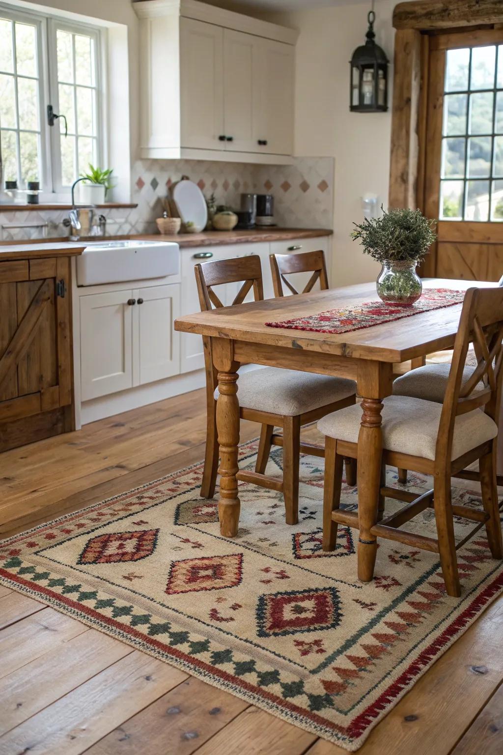 Cozy textiles enhance the warmth and comfort of your kitchen.