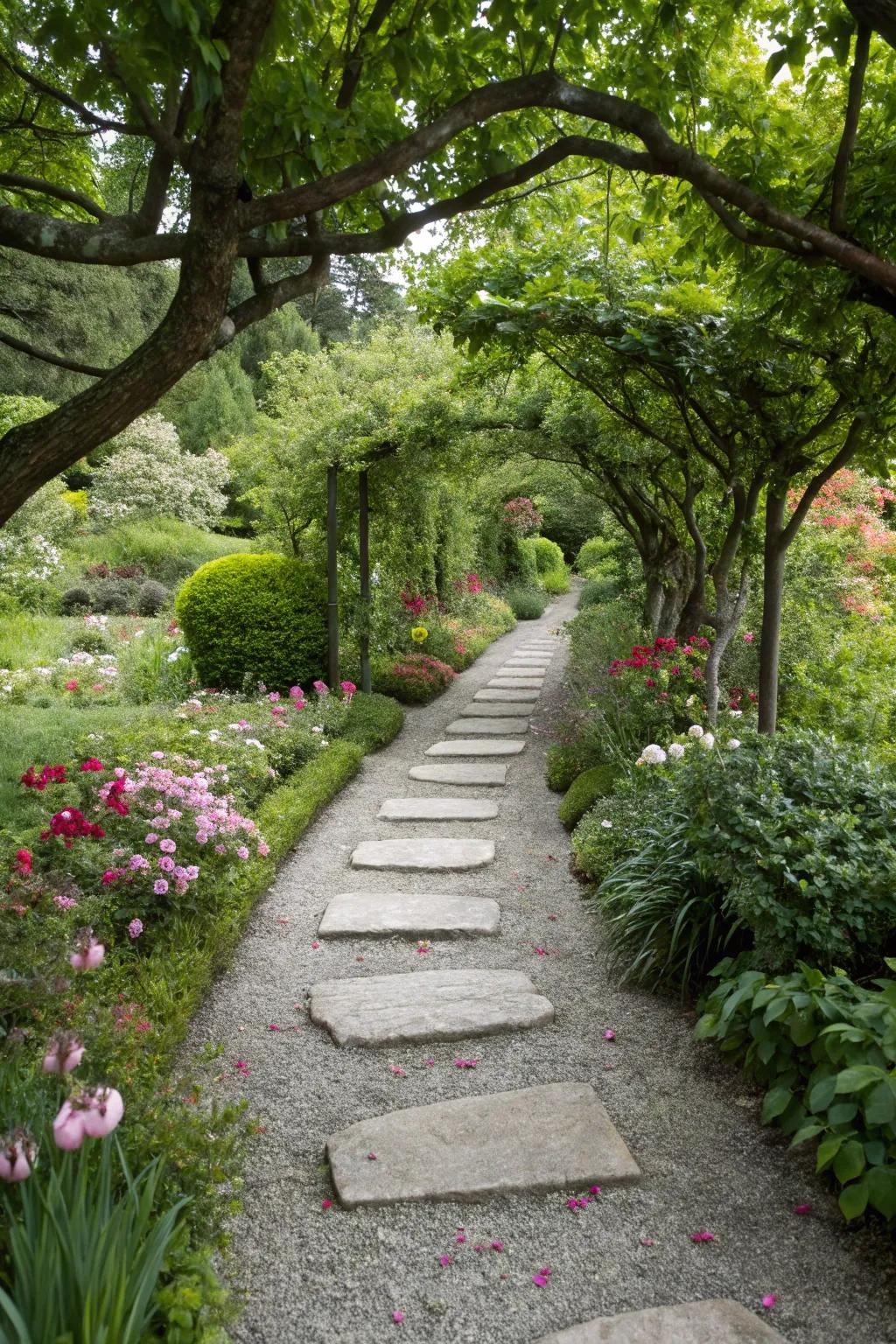 A crushed stone plus stone mix delivers robustness and visual appeal.