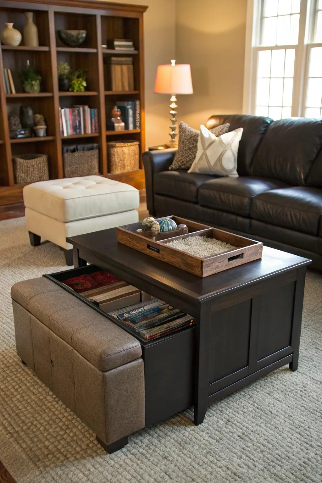 Functional furniture provides practicality and style.