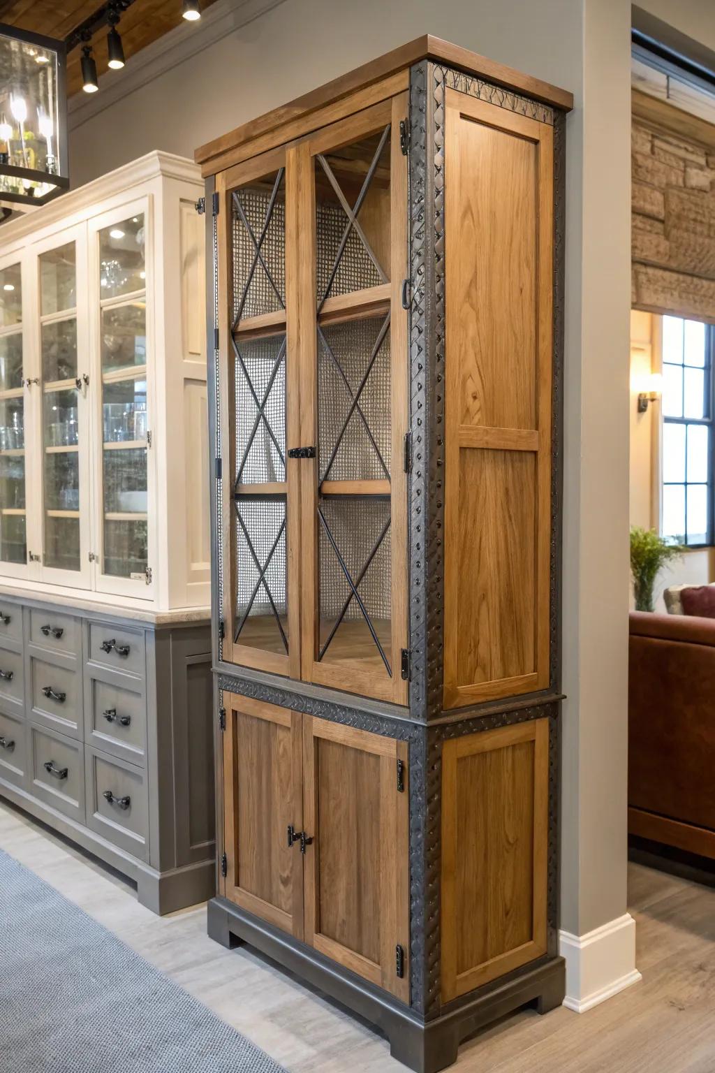 Mixing materials introduces depth and visual interest.