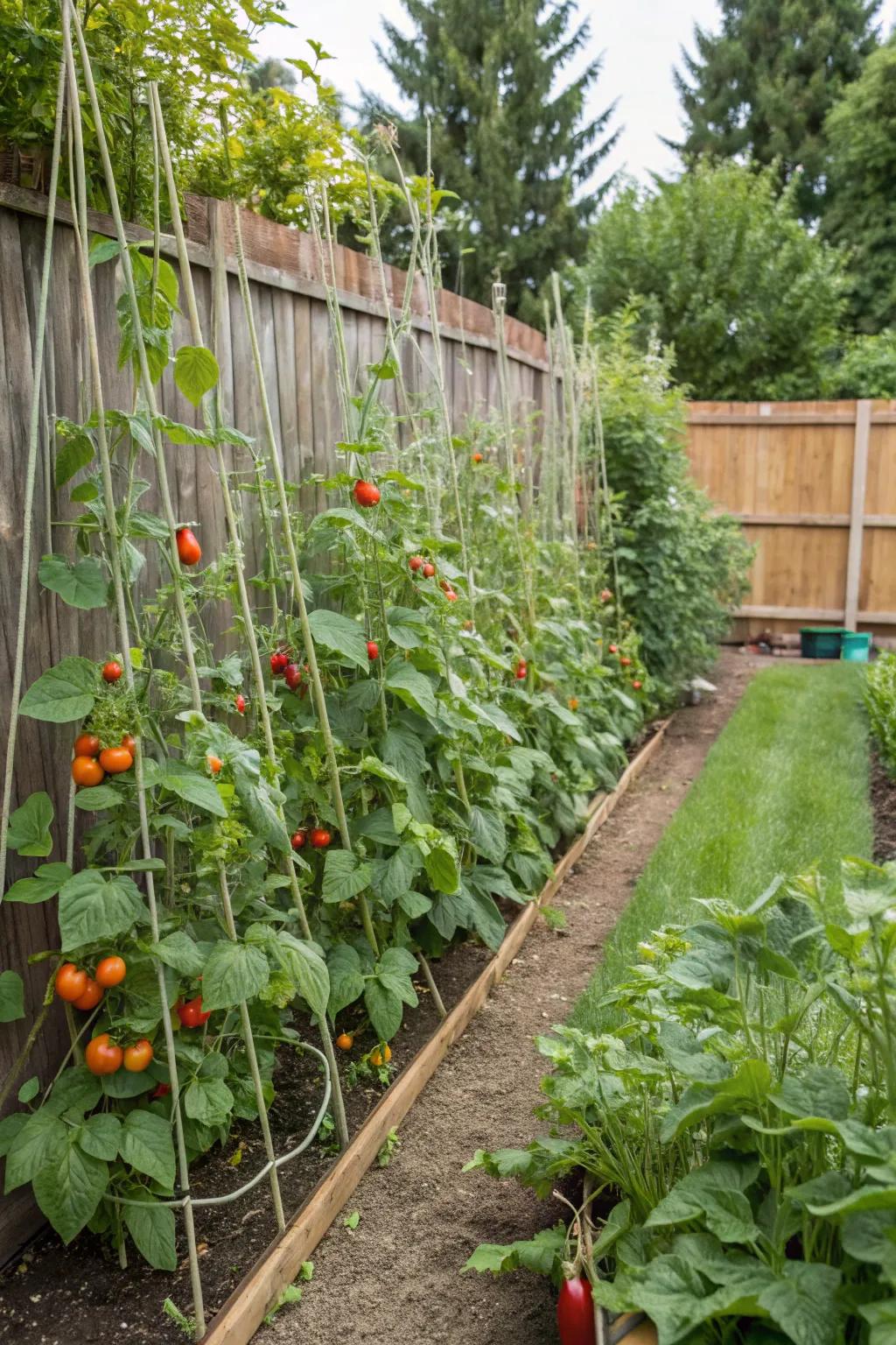 String trellises are a simple and effective solution.