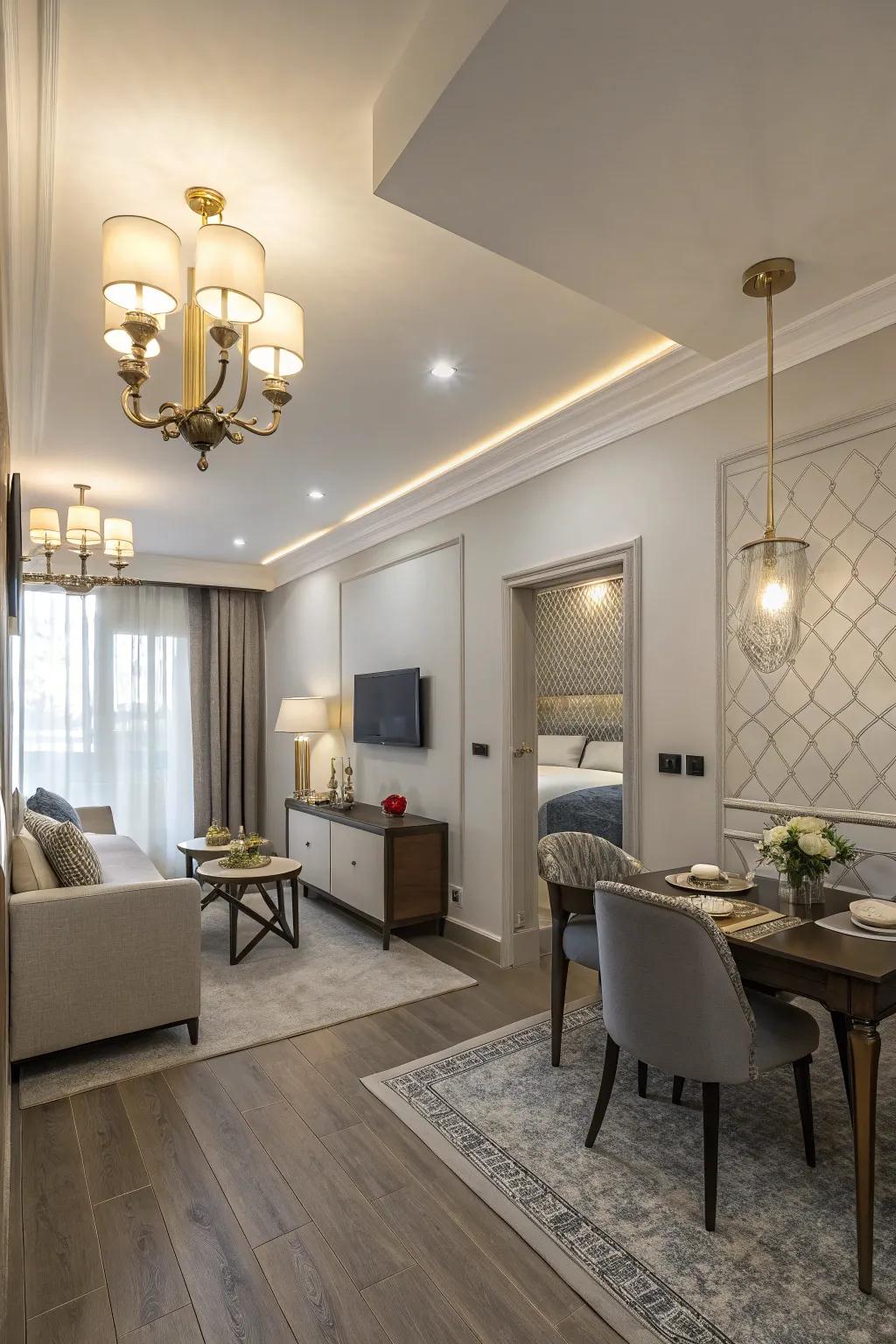 Illuminate your space with wall-mounted fixtures for a sleek look.