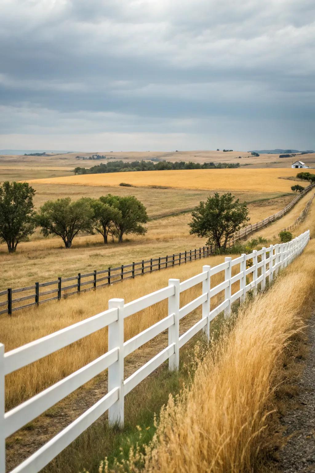 Ranch rail fences for rustic charm.