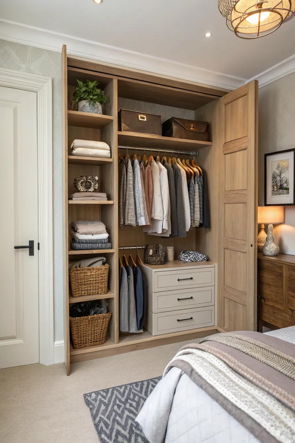 Integrated wardrobes fully exploit every dimension.