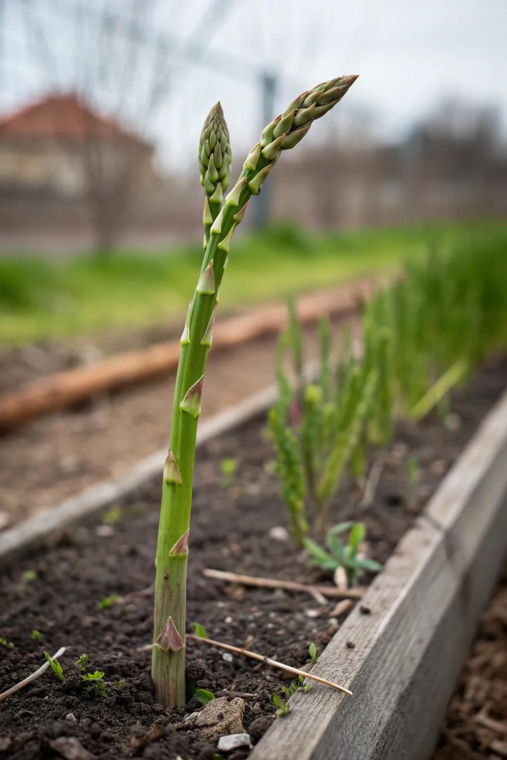 Elevate your garden edges with the elegant charm of asparagus.