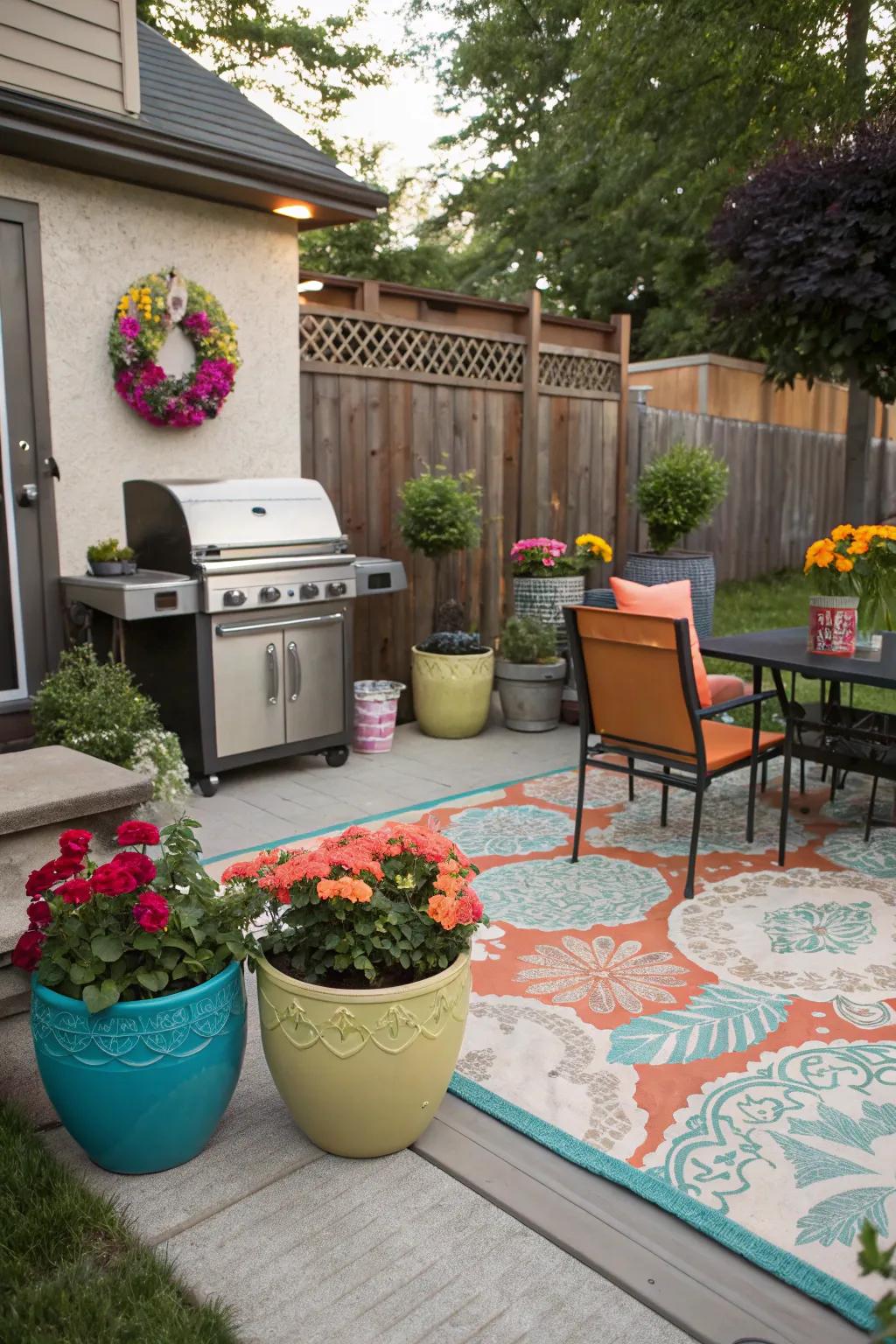 Decorative elements personalize your BBQ area.