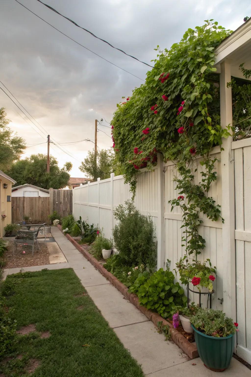 Maximize green space with a vibrant vertical garden.