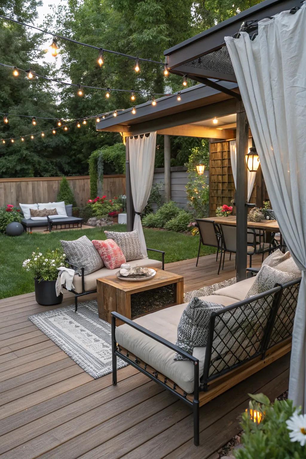 A harmonious blend of materials creates visual interest.