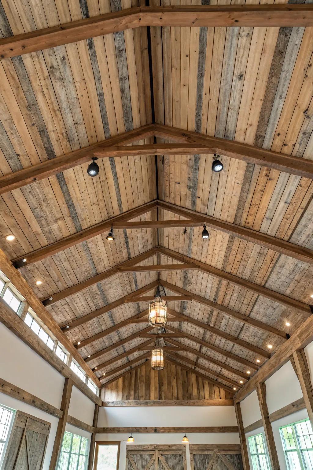 Textured ceilings enhance visual appeal and character.