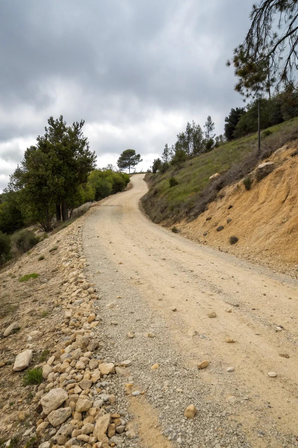 A functional gravel and grit option for enhanced grip on a sloping driveway.