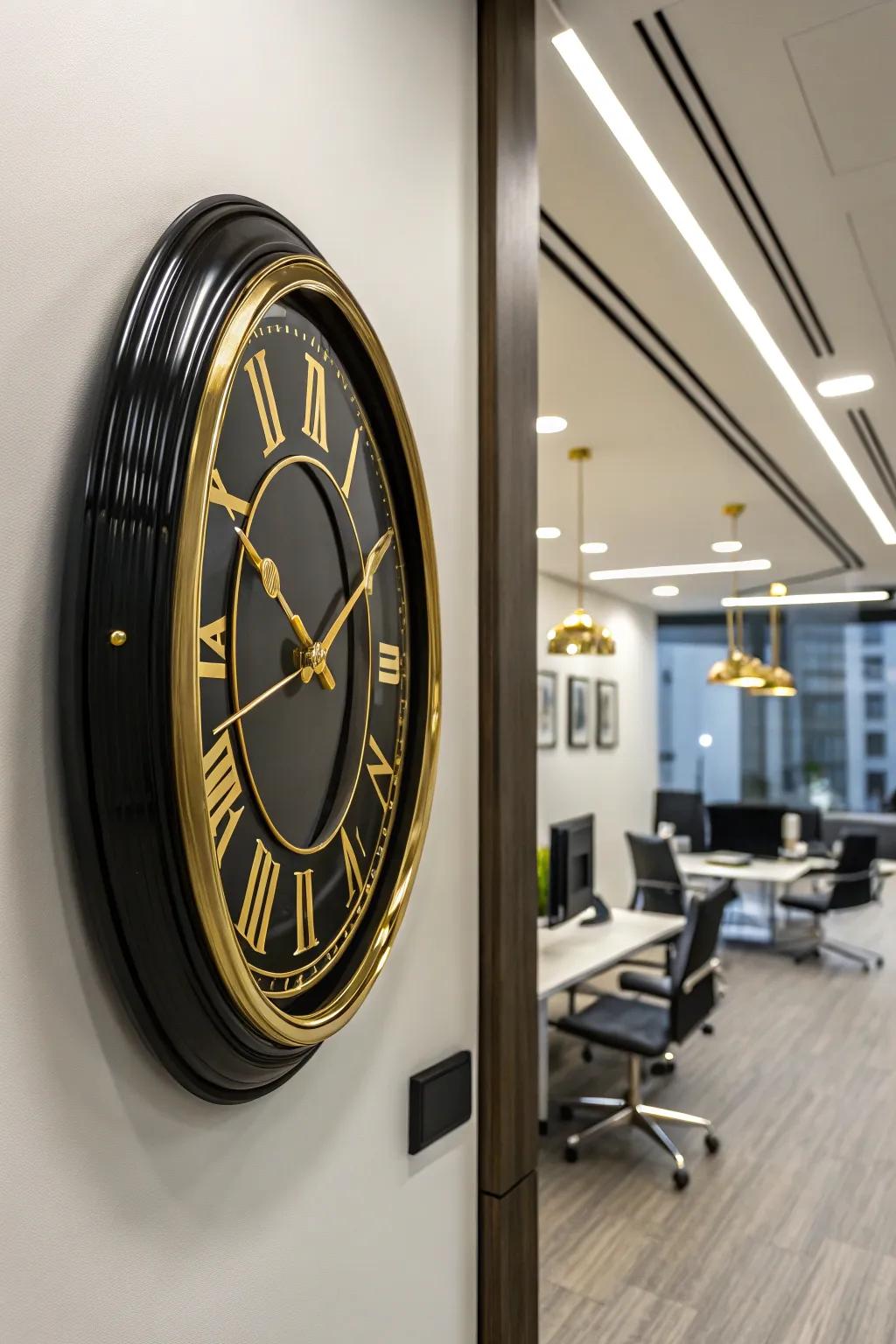 An ebony and gilded timepiece is a timeless addition to your décor.