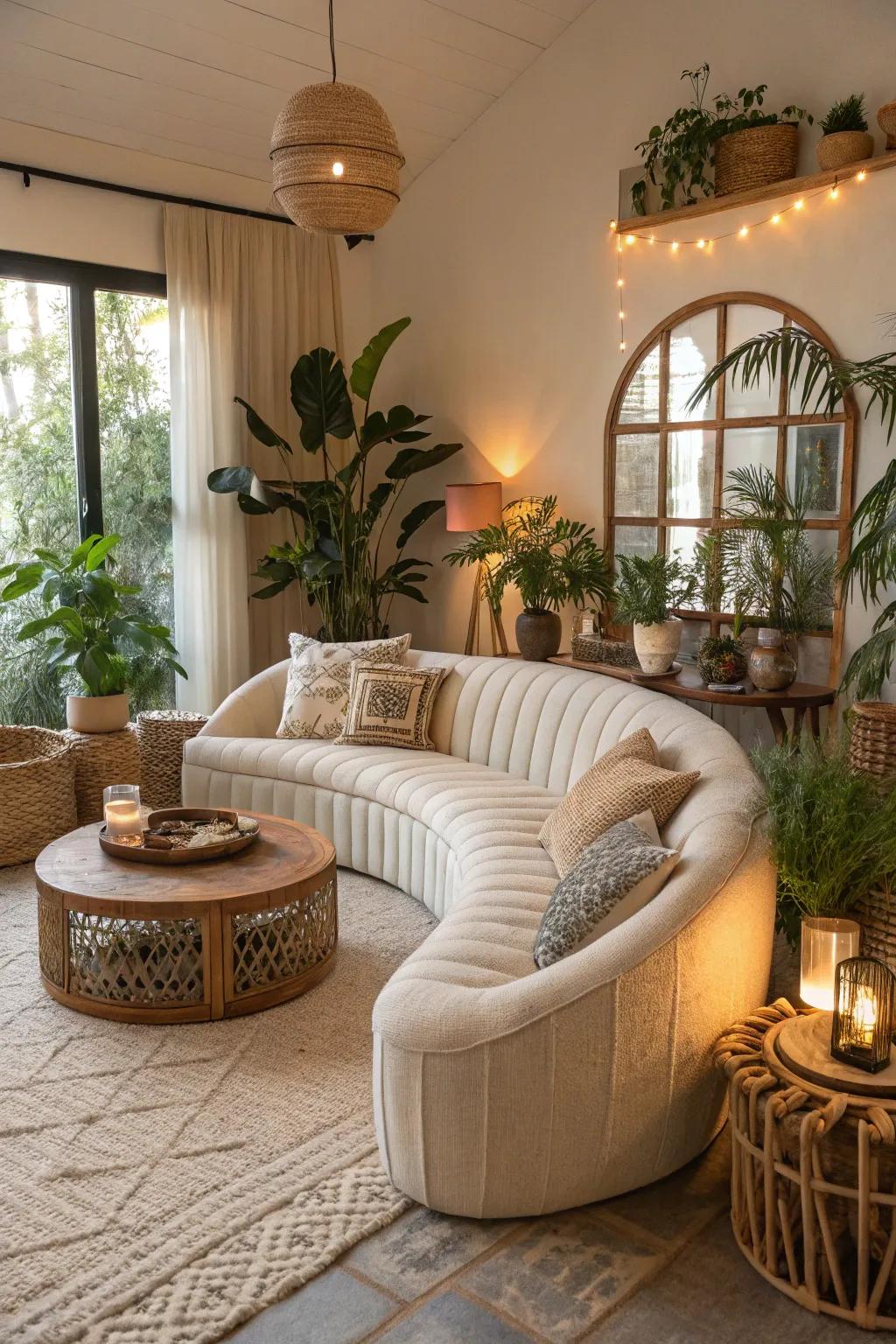 Organic forms add fluidity to boho design.