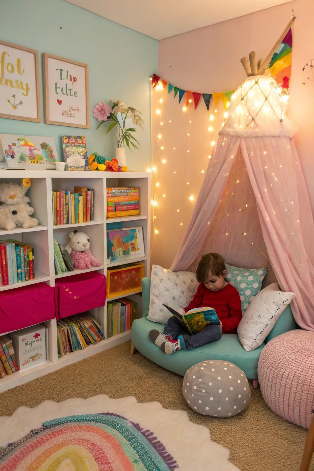 An imaginative nook that ignites creativity in budding readers.