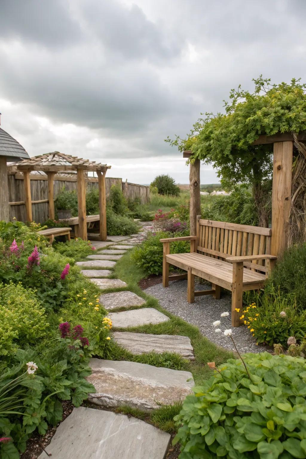 Organic elements bring a classic, unified look to your garden.