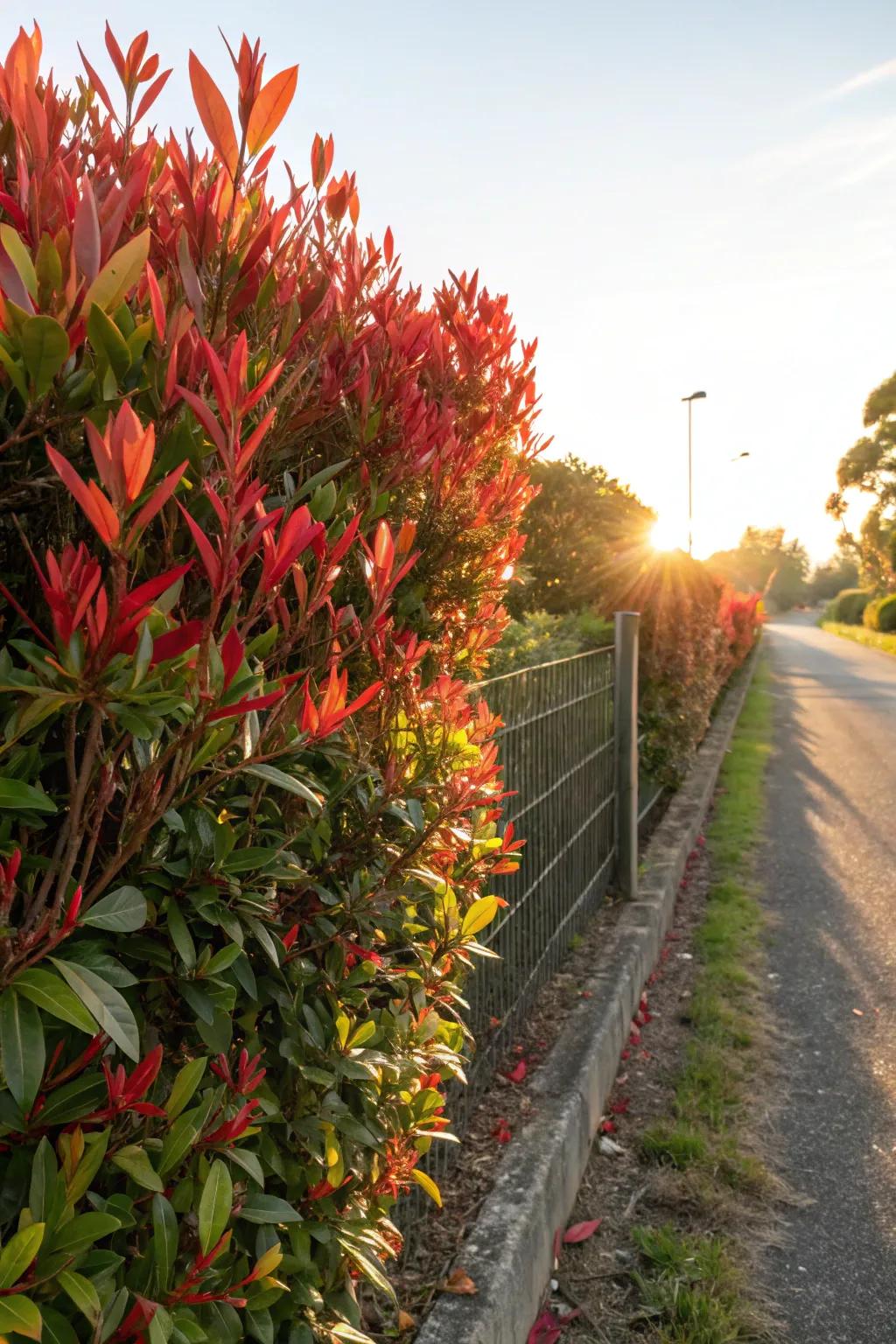Photinia bushes grow quickly for fast privacy.