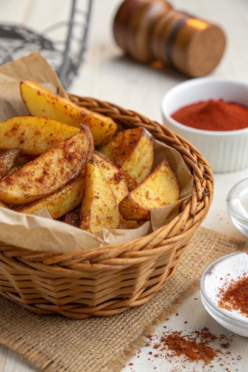 Spicy grilled potatoes add a flavorful kick to your BBQ menu.