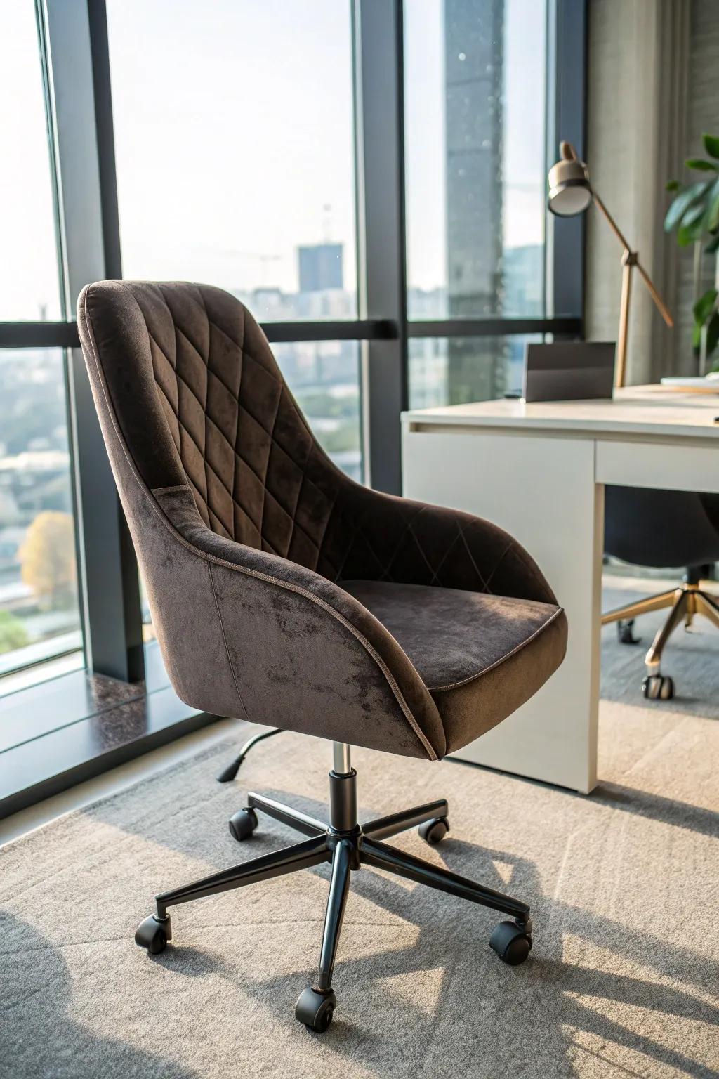 A supportive chair is essential for maintaining both style and productivity.