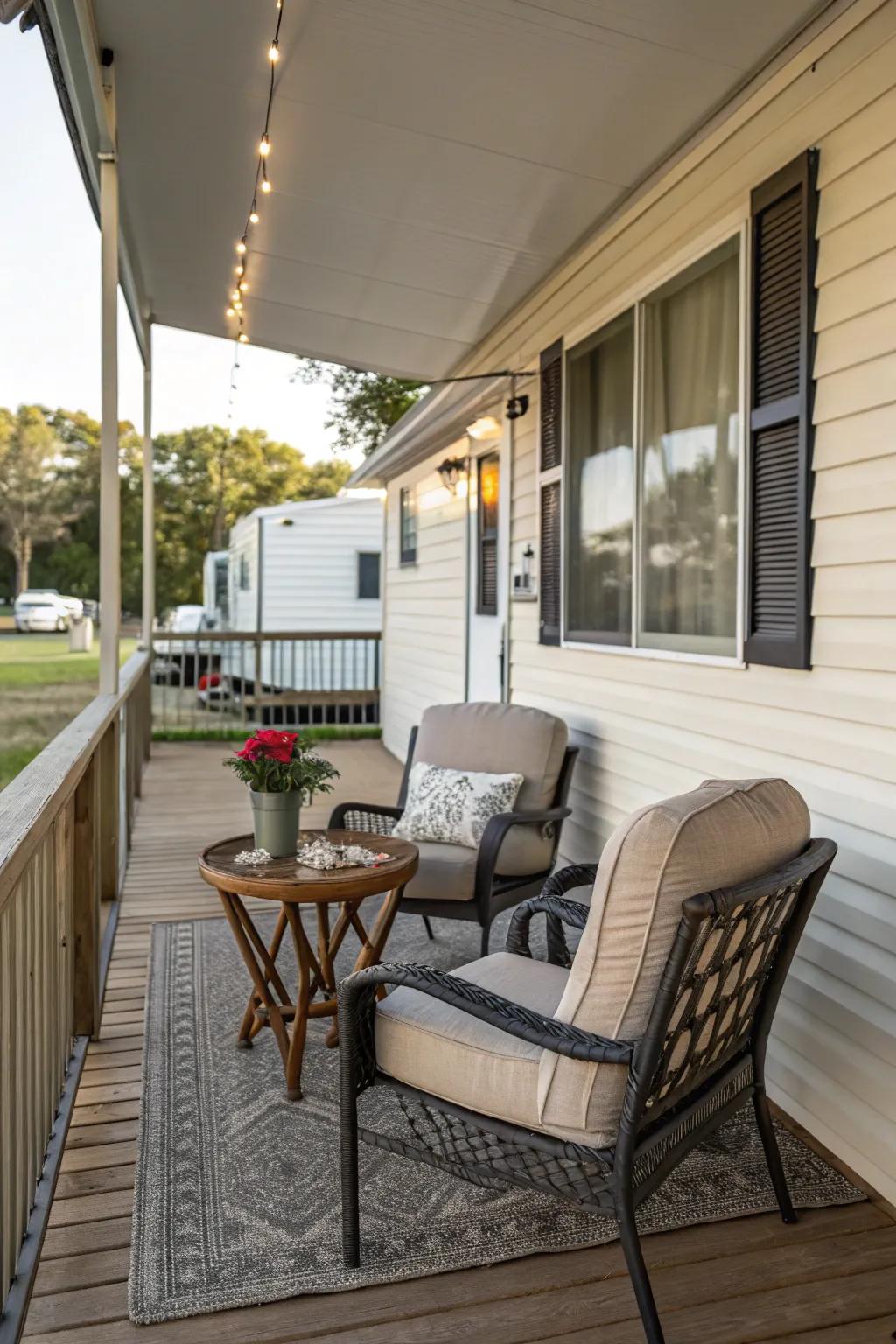 A thoughtfully designed seating zone makes your porch a prime spot for relaxation.
